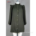 Ladie's woven polyester long sleeve shirt